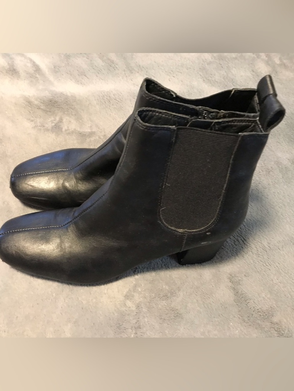 Tahari Black Leather Chelsea Ankle Booties